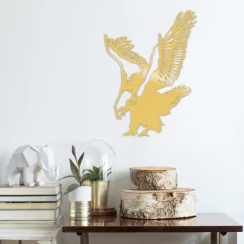 Image of Eagle Metal Decor - Gold Gold Decorative Metal Wall Accessory