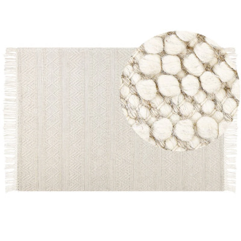 Image of Beliani Rug Pertek Beige 160 X 230 Cm Wool