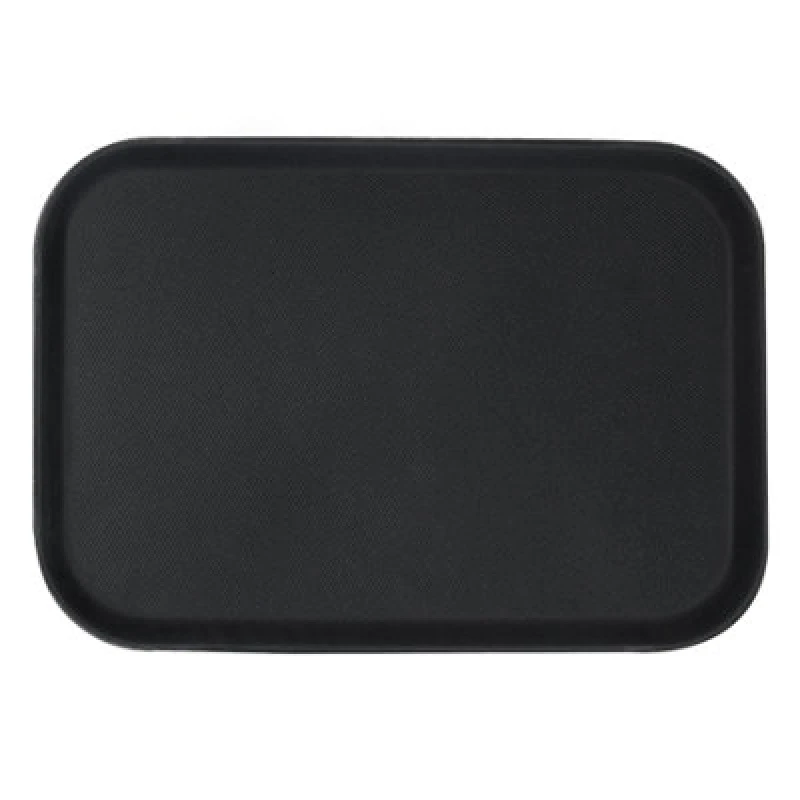 Image of Argon Tableware Rectangular Serving Tray - 66 X 45.5Cm - Reusable Non Slip Stackable Rubberized Food Drinks Platter Tray