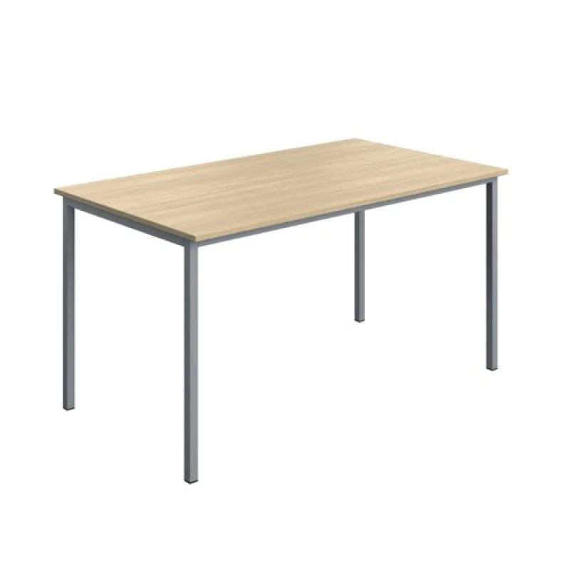Image of Serrion Rectangular Multipurpose Table 1400x800x730mm Oak/Silver KF800268