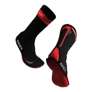 Image of Zone3 Neoprene Swim Socks Black/Red Medium