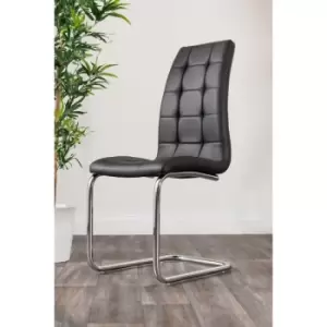 Image of 2x Deep Foam Cushioned Black Murano Dining Chairs - Black