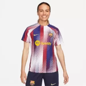 Image of Nike Barcelona Pre Match Home Shirt 2023 2024 Womens - White