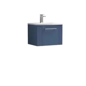 Image of Nuie Deco 500mm Wall Hung Single Drawer Vanity & Basin 4 - Satin Blue