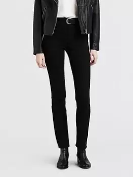 Image of Levis 724 High Rise Straight Jeans - Black, Size 26, Inside Leg 32, Women