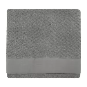 Image of Textured Weave Bath Towel Cool Grey