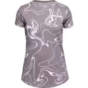 Image of Under Armour Live Liquify Print T Shirt Junior Girls - Purple