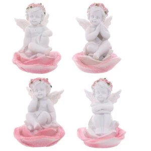 Image of Rose Cherubs Rose Bud (Pack Of 4) Figurines