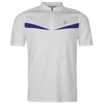 Image of Prince Half Zip Dart Panel Shirt Mens - White