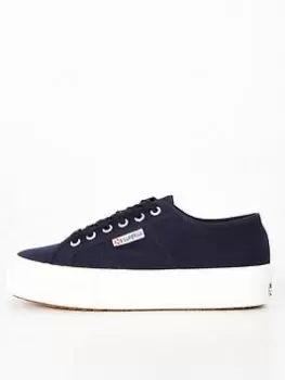 Image of SUPERGA 2740 Platform Plimsolls - Navy, Size 8, Women