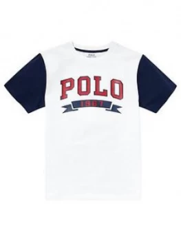 Image of Ralph Lauren Boys Short Sleeve Polo Raglan T-Shirt - White