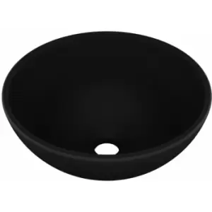 Image of Luxury Bathroom Basin Round Matt Black 32.5x14cm Ceramic Vidaxl Black
