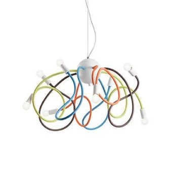 Image of Multiflex 8 Light Ceiling Pendant Multi-Coloured, E14