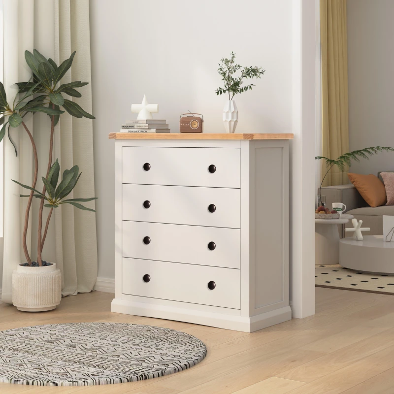 Image of Cabinet Bits Castelli 4 Drawer Chest of Drawers Brass Knob in Off-White Off-White Unisex