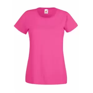 Image of Womens/Ladies Value Fitted Short Sleeve Casual T-Shirt (Large) (Hot Pink)