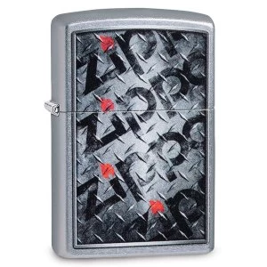 Image of Zippo Diamond Pladte Chrome Regular Windproof Lighter