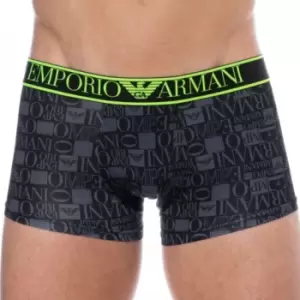 Image of Emporio Armani Microfiber Boxer Briefs - All Over Logo - Black L