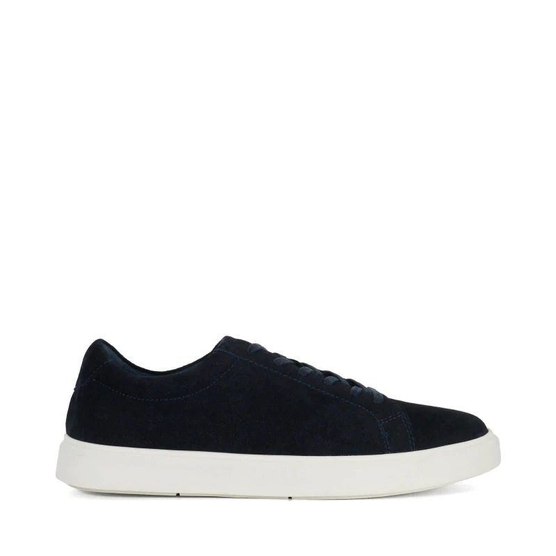 Image of Dune London Mens Tais Low-Top Trainers Navy Suede male 12 (46)