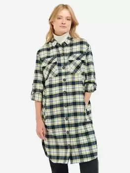 Image of Barbour Coast To Country Lunan Check Shirt Dress - Green, Multi, Size 10, Women