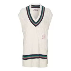 Image of Tommy Hilfiger Icon V-Nk Vest Sweater - White