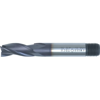 Image of 25.00MM HSS-Co 8% 2 Flute Threaded Shank Long Series Slot Drills - TiA - Swisstech