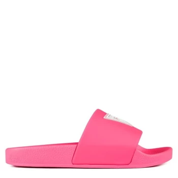Image of Guess Womens Triangle Logo Sliders - Pink