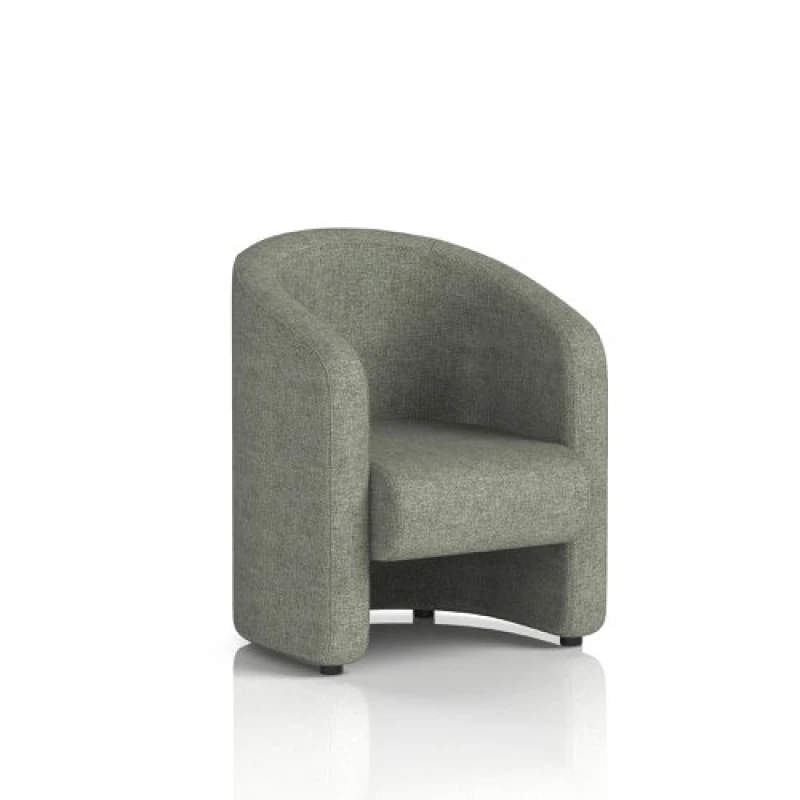 Image of Lamport Office Armchair with Black Feet in Rivet Fabric - Vitreous