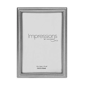 Image of 4" x 6" - Impressions Textured Silver Finish Photo Frame