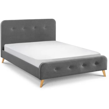 Image of Hannah - Curved Retro 5ft Kingsize 150 x 200 Grey Bed Frame