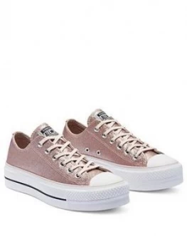 Image of Converse Chuck Taylor Womens All Star Glitter Lift Ox Plimsoll - Pink