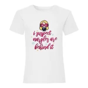 Image of Harry Potter Womens/Ladies Nargles Are Behind It Boyfriend T-Shirt (XL) (White)