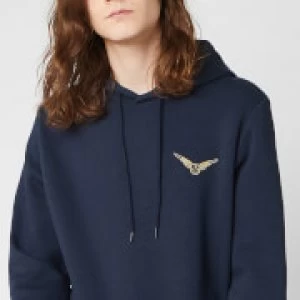 Image of Harry Potter Golden Snitch Unisex Embroidered Hoodie - Navy - XL