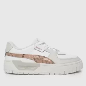 Image of PUMA White & Grey Cali Dream Snake Girls Youth Trainers