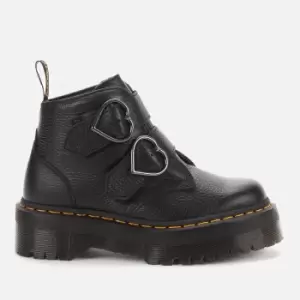 Image of Dr. Martens Womens Devon Heart Leather Ankle Boots - Black - UK 3