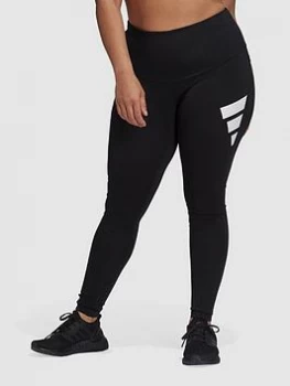 Image of Adidas Future Icons 3 Bar Legging - Plus Size, Black, Size 4X, Women