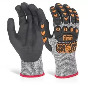 Image of Beeswift Glovezilla Nitrile Palm Coated Glove Grey M Pair GZ04GYM