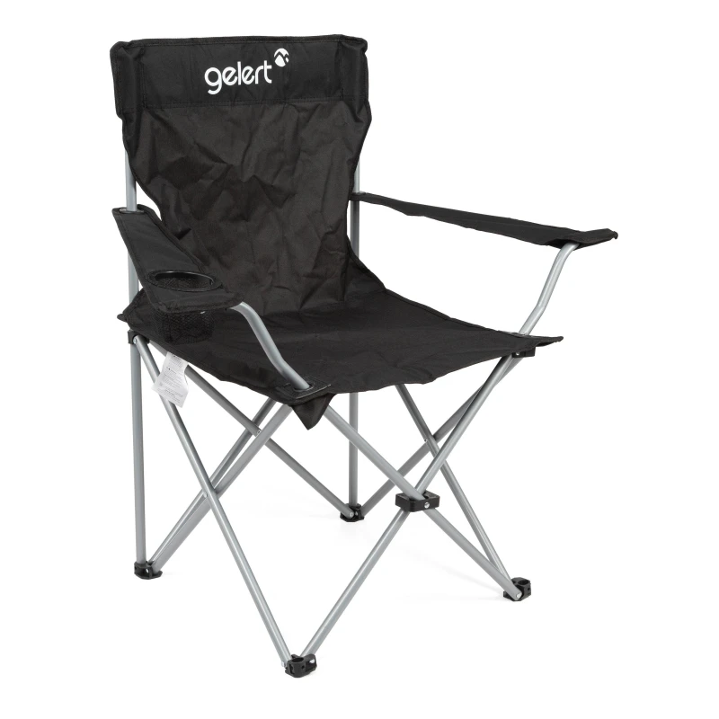 Image of Gelert Comfort Camping Chair with Drink Holder - Black One Size