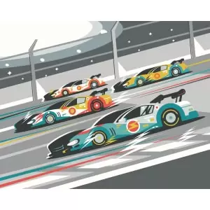 Image of Origin Murals Sports Cars Grey Wall Mural - 3.5 x 2.8m