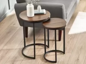 Image of Julian Bowen Tribeca Walnut Effect Round Nest of Tables