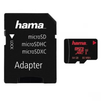 Image of Hama microSDXC 64GB UHS Speed Class 3 UHS-I 80MB/s + Adapter/Photo