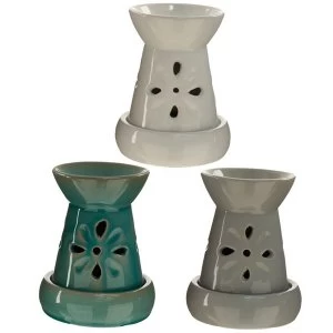 Image of Ceramic Oil and Tart Burner with Flower Cut-out