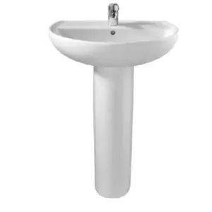 Image of Twyford Alcona Basin and Full Pedestal 1 Tap Hole 550 mm GGAL01WH