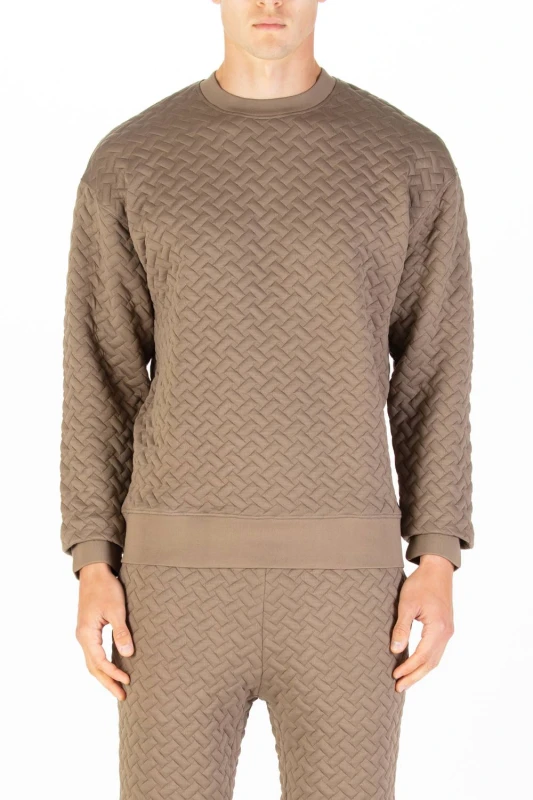 Image of Luke 1977 Luke 1977 Men Torridon Texture Sweatshirt in Brown Size: Medium Brown M Male 5063494090518