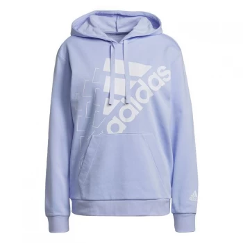 Image of adidas Brand Love Slanted Logo Relaxed Hoodie Womens - Violet Tone / White