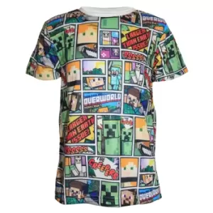 Image of Minecraft Childrens/Kids Overworld T-Shirt (7-8 Years) (Multicoloured)