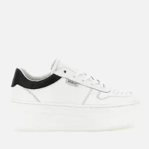 Image of Guess Womens Lifet Leather Flatform Trainers - White/Black - UK 4