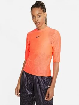 Image of Nike NSW Icon Clash Mesh T-Shirt - Mango, Mango Size M Women