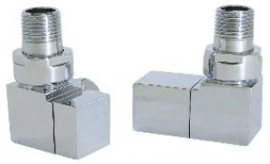 Image of Wickes Contemporary Chrome Square Corner Radiator Valves - 15mm