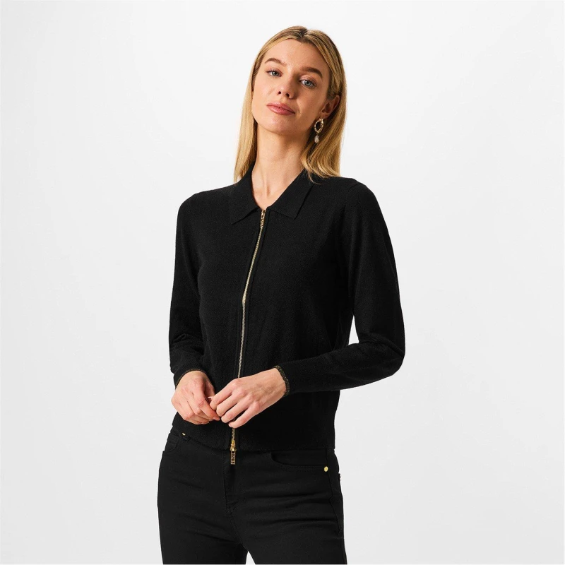 Image of Biba Biba Zip Up Cardigan - Black 10