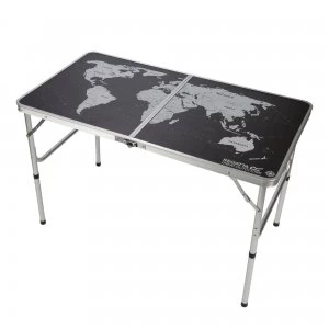 Image of World Map Folding Games Table Black Silver